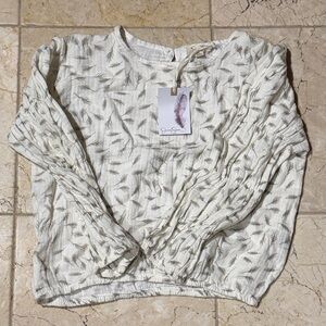 Jessica Cream Leaf Print Blouse